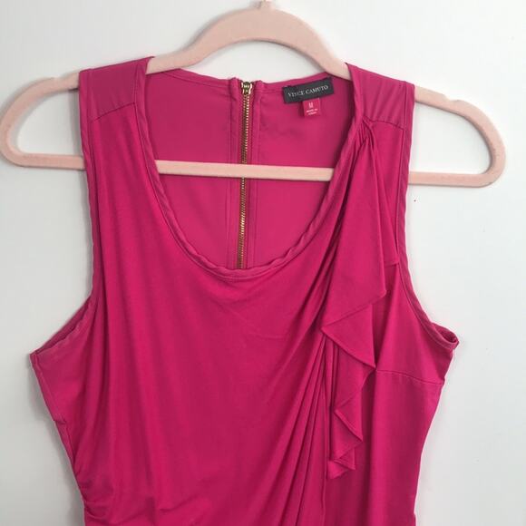 LVince Camuto Sleeveless Fuchsia ruffled blouse size Medium - Picture 2 of 7